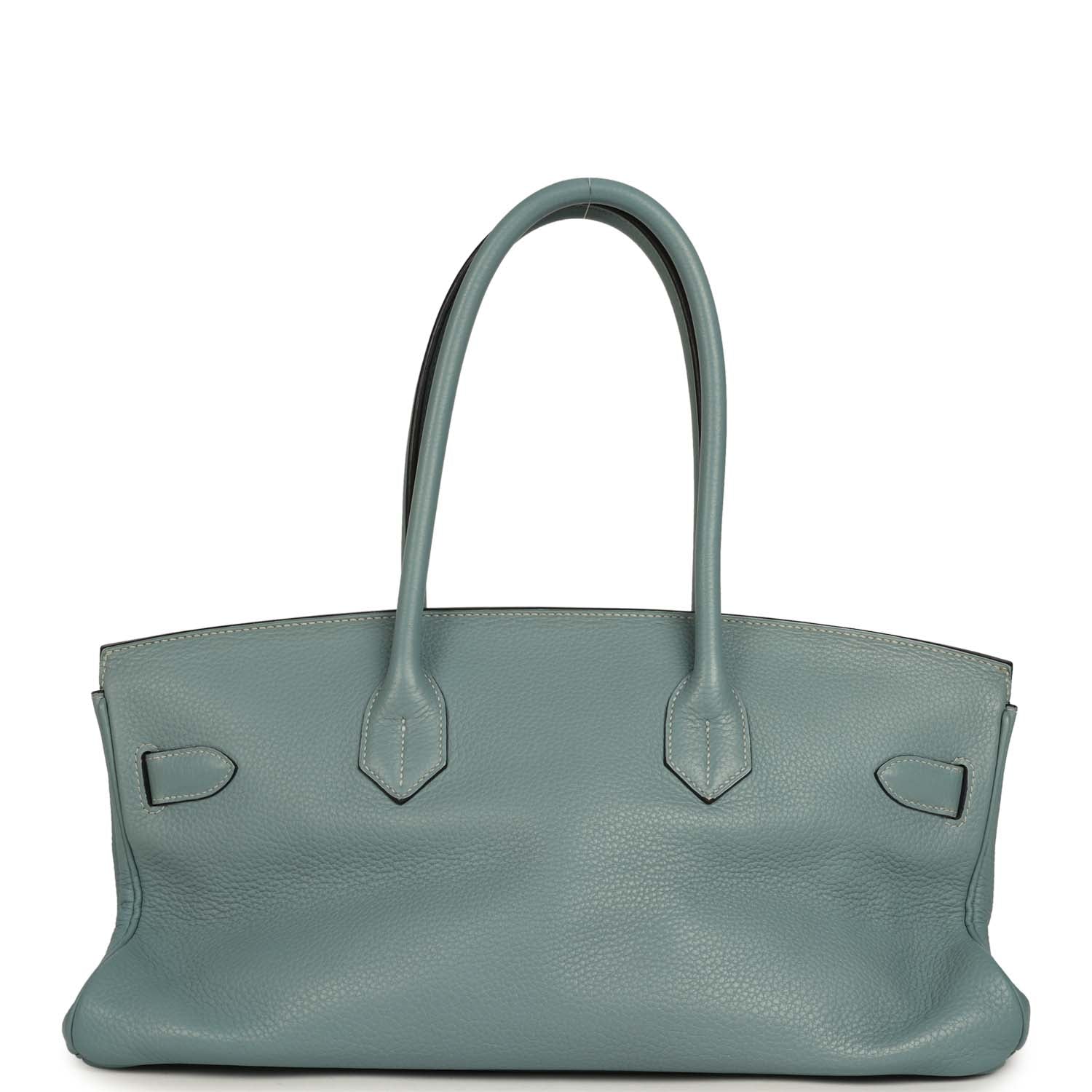 Vintage Hermes Shoulder Birkin 42 JPG Ciel Clemence Palladium Hardware