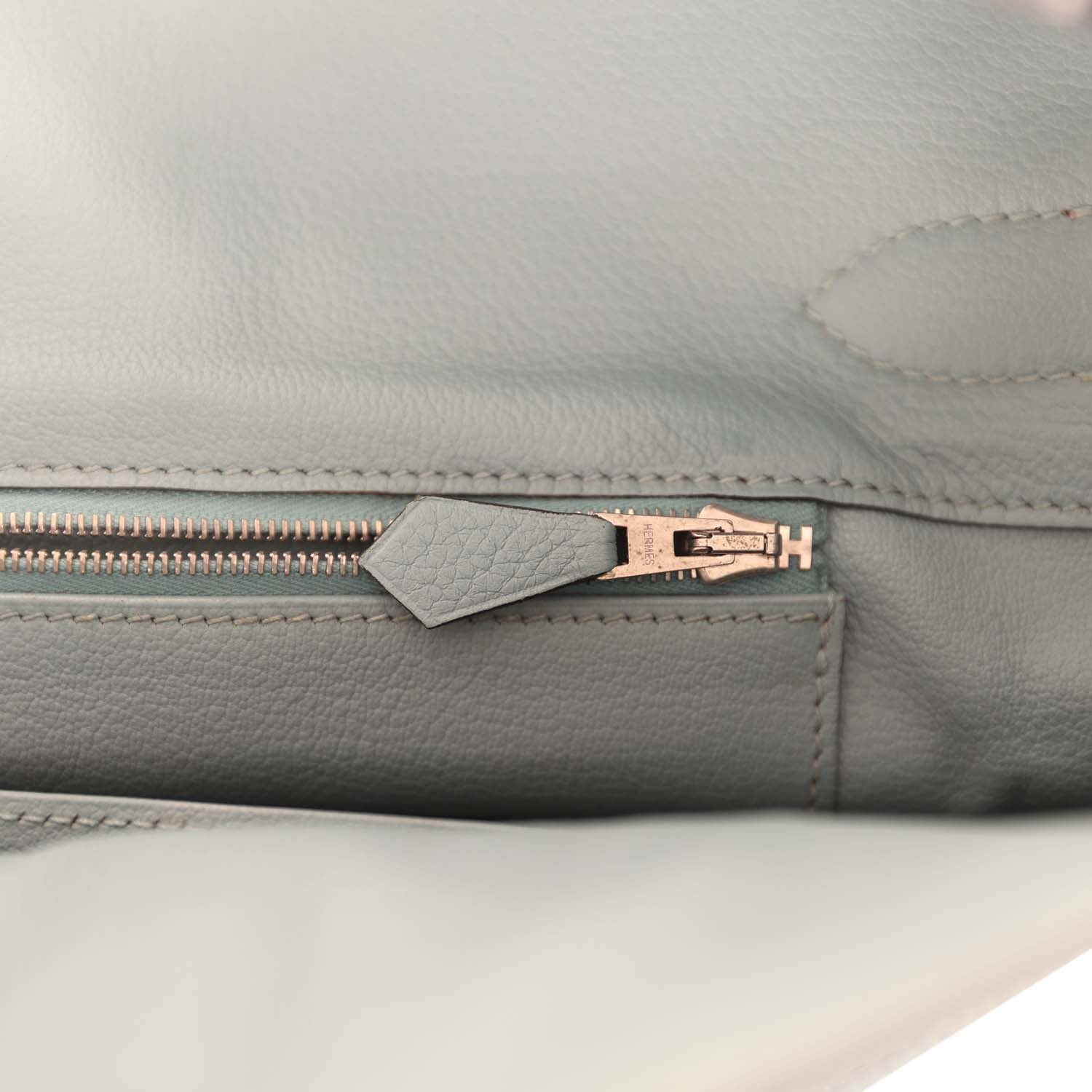 Vintage Hermes Shoulder Birkin 42 JPG Ciel Clemence Palladium Hardware