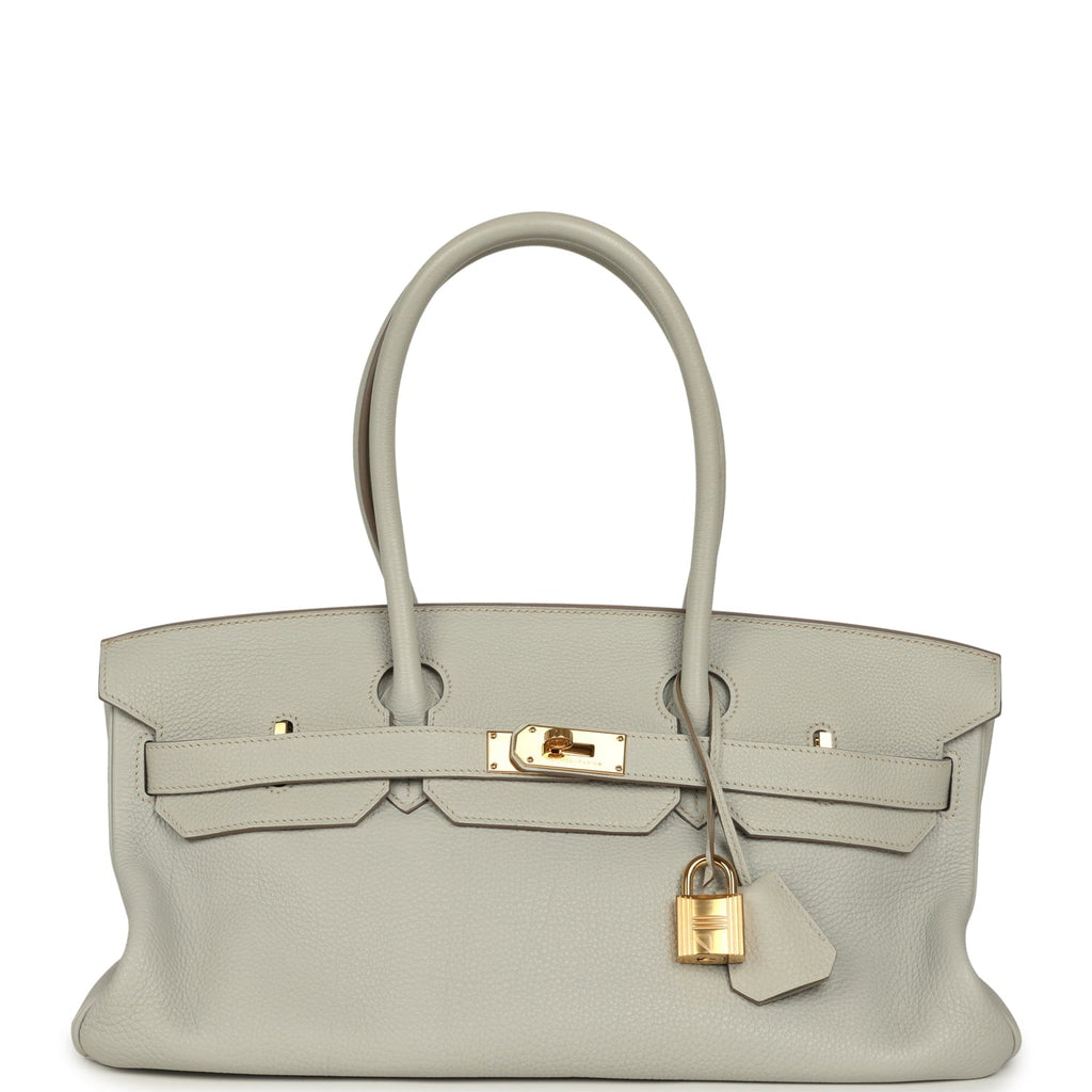 Vintage Hermes Shoulder Birkin 42 JPG Gris Perle Togo Gold Hardware