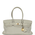 New Hermes Shoulder Birkin 42 JPG Gris Perle Togo Gold Hardware