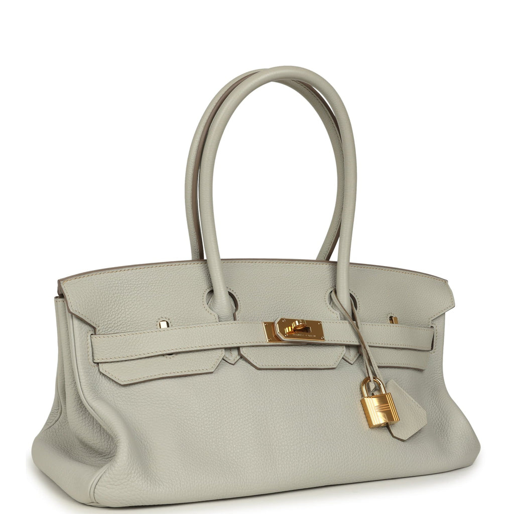 Vintage Hermes Shoulder Birkin 42 JPG Gris Perle Togo Gold Hardware