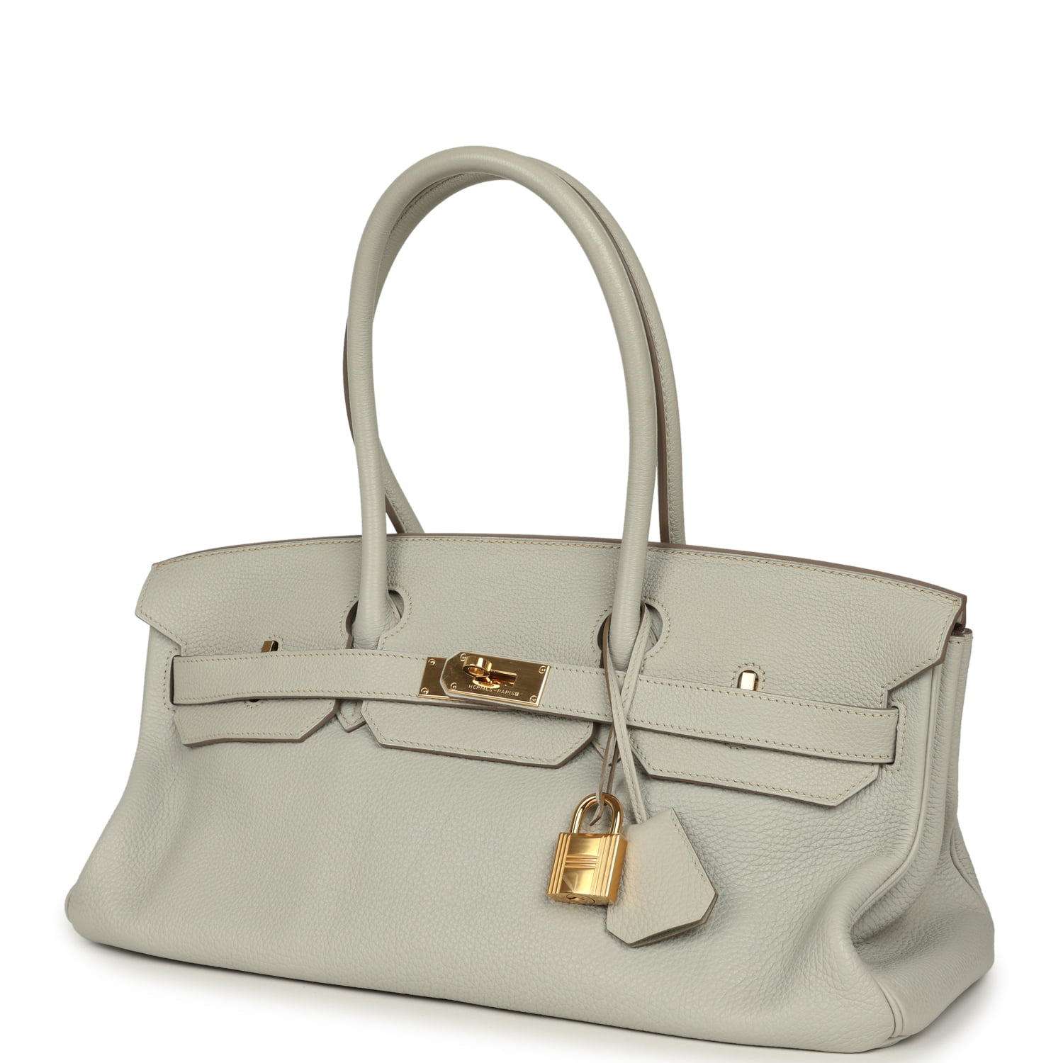 New Hermes Shoulder Birkin 42 JPG Gris Perle Togo Gold Hardware