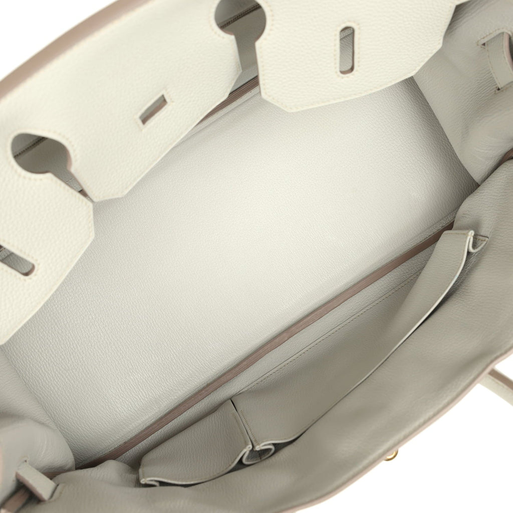 New Hermes Shoulder Birkin 42 JPG Gris Perle Togo Gold Hardware