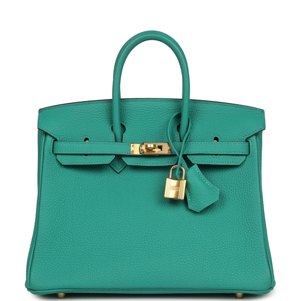 Hermes Birkin 25 Vert Verone Togo Gold Hardware
