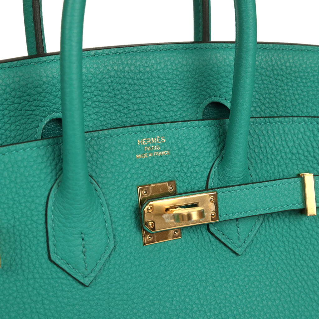 Hermes Birkin 25 Vert Verone Togo Gold Hardware