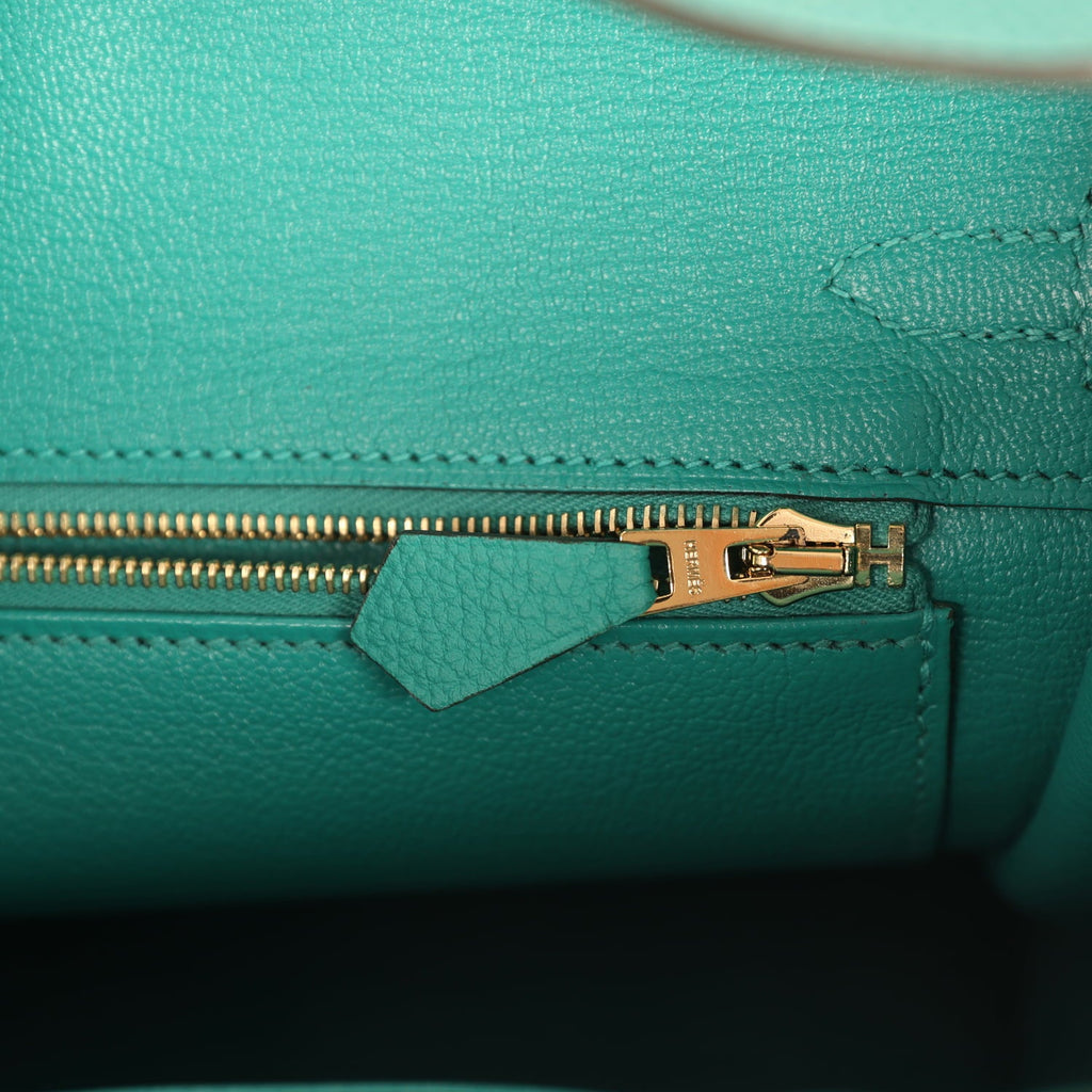 Hermes Birkin 25 Vert Verone Togo Gold Hardware