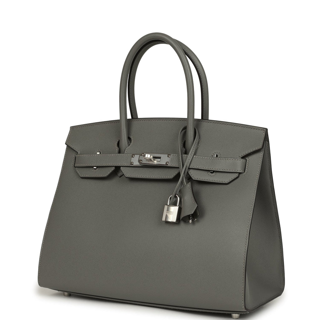 Hermes Birkin Sellier 30 Gris Meyer Madame Palladium Hardware