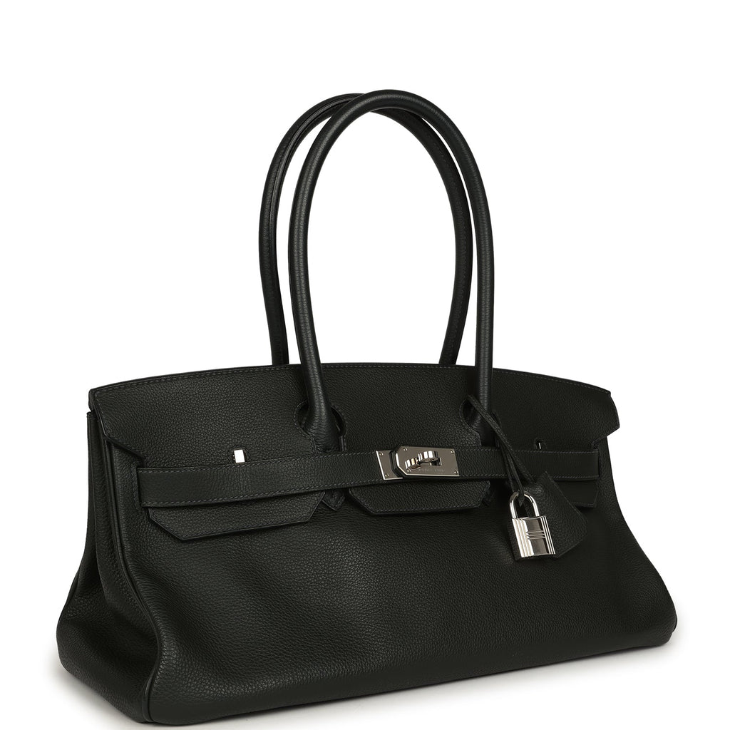 Hermes Shoulder Birkin 42 JPG Vert Fonce Togo Palladium Hardware