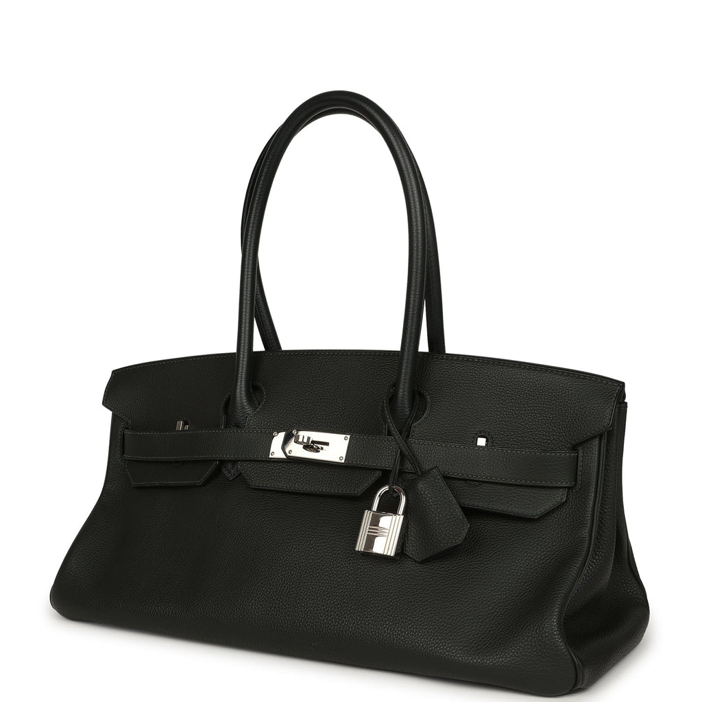 Vintage Hermes Shoulder Birkin 42 JPG Vert Fonce Togo Palladium Hardware
