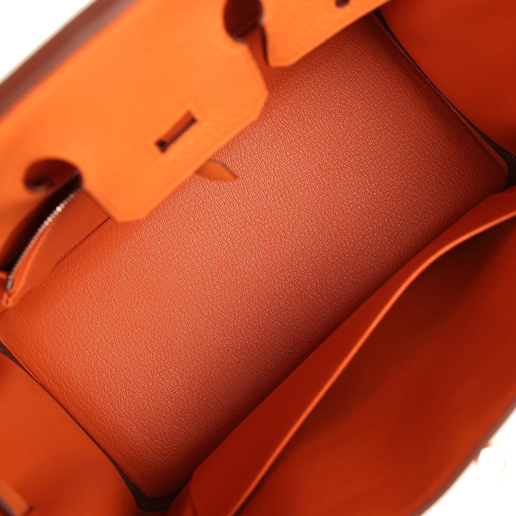 Hermes Birkin 25 Orange Togo Palladium Hardware