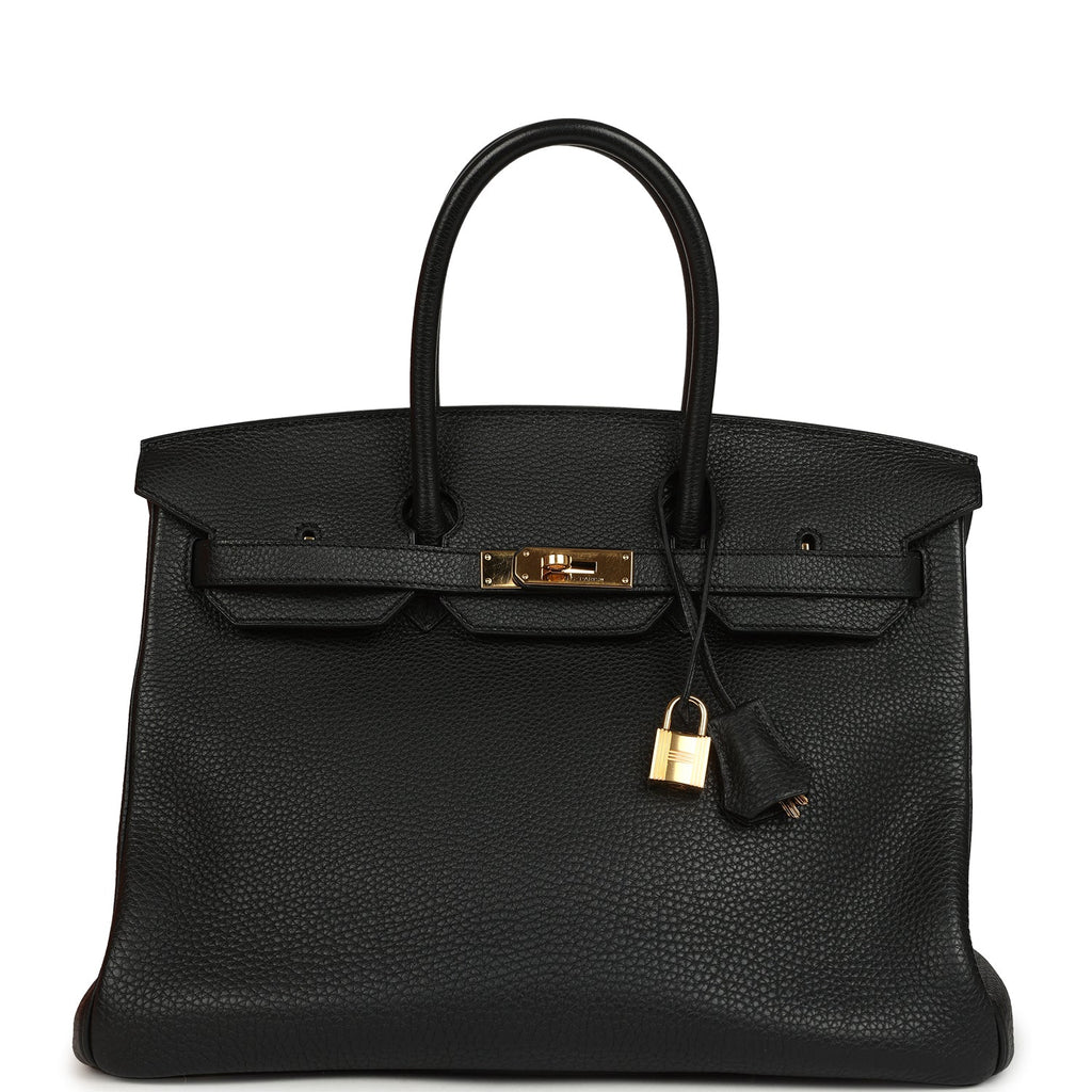 Pre-owned Hermes Birkin 35 Black Togo Gold Hardware