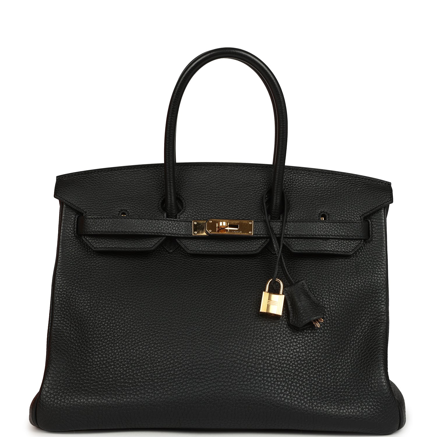 Pre-owned Hermes Birkin 35 Black Togo Gold Hardware