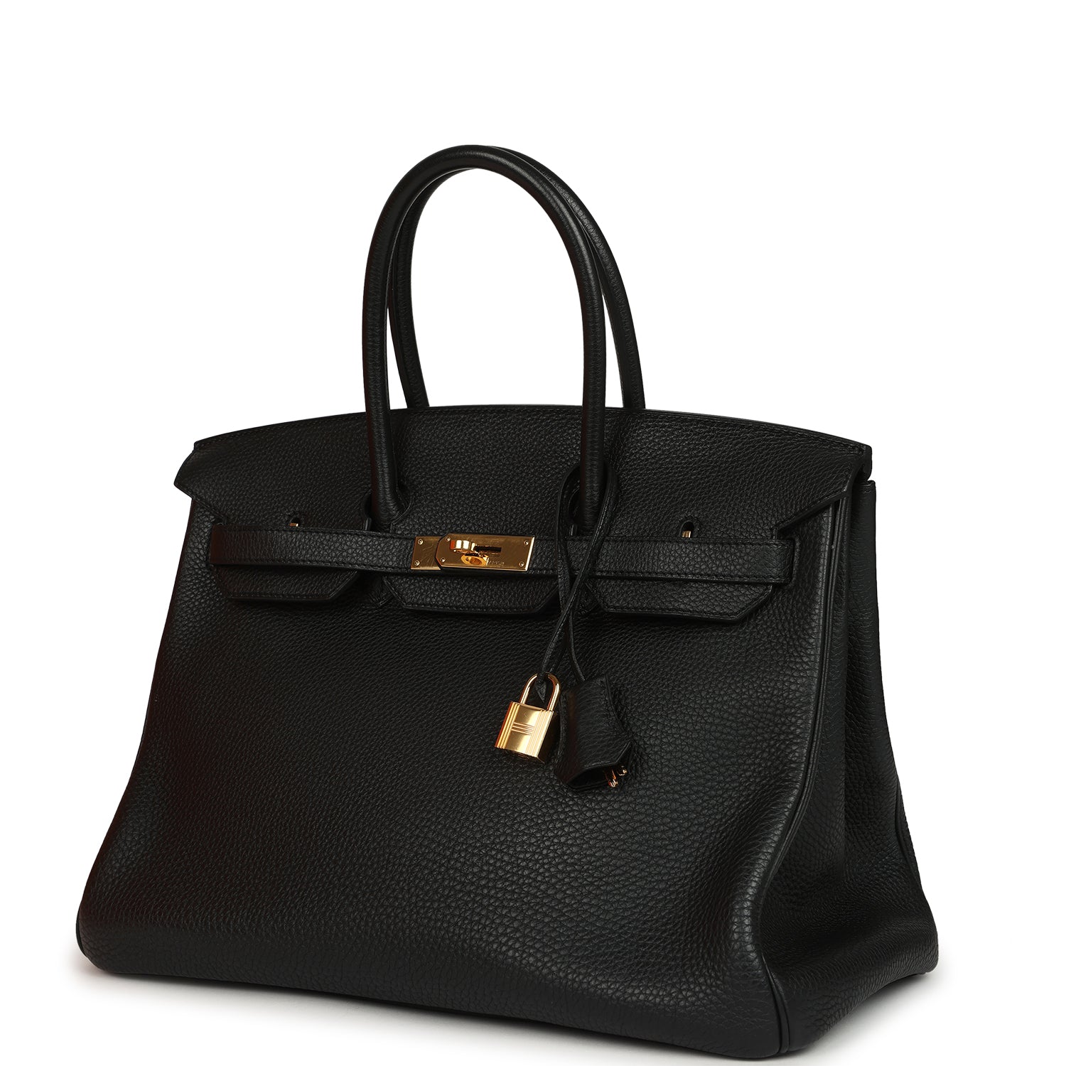 Pre-owned Hermes Birkin 35 Black Togo Gold Hardware