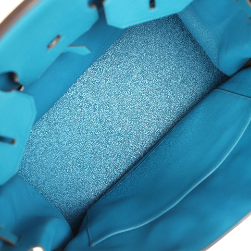 Pre-owned Hermes Birkin 35 Bleu de Galice Togo Palladium Hardware