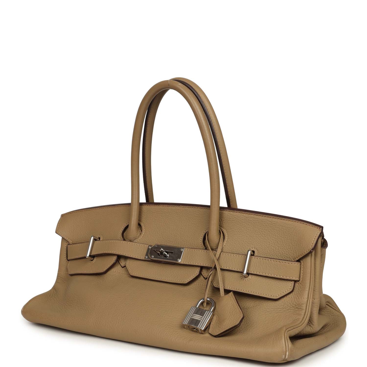 New Hermes Shoulder Birkin 42 JPG Poussiere Clemence Palladium Hardware