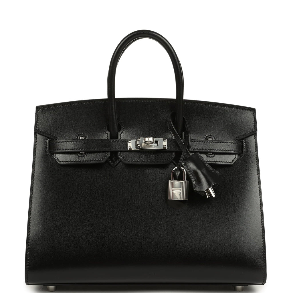 Hermes Birkin Sellier 25 Black Box Palladium Hardware