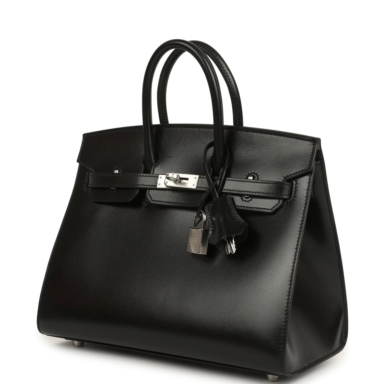 Hermes Birkin Sellier 25 Black Box Palladium Hardware