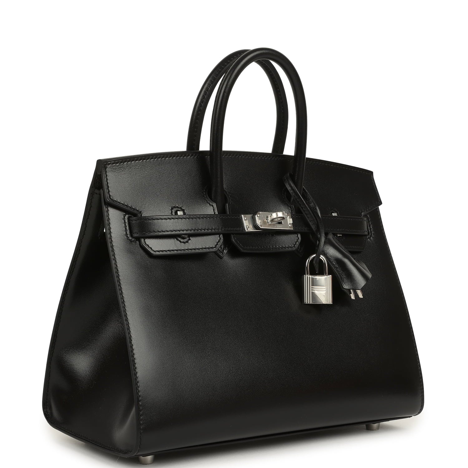 Hermes Birkin Sellier 25 Black Box Palladium Hardware