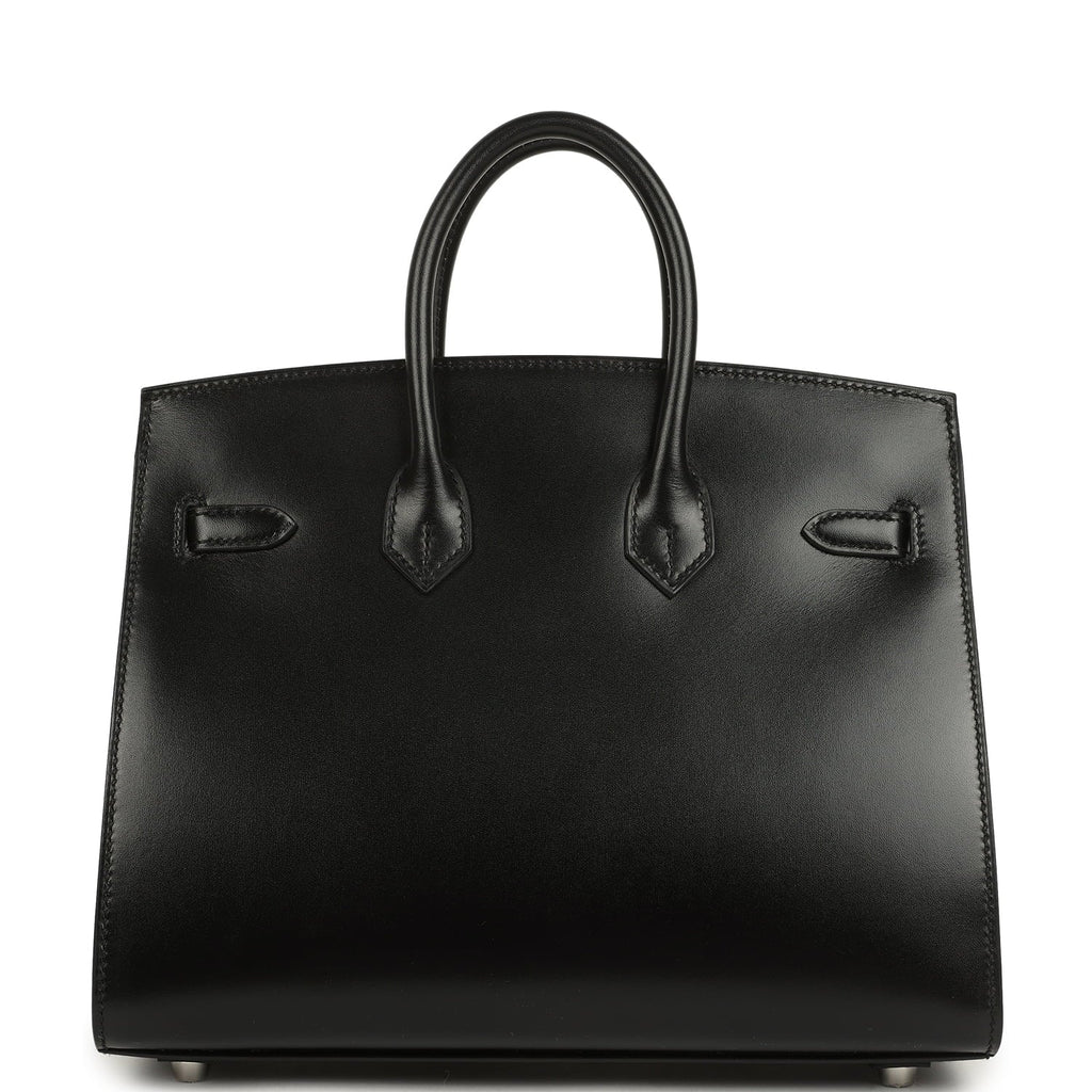 Hermes Birkin Sellier 25 Black Box Palladium Hardware