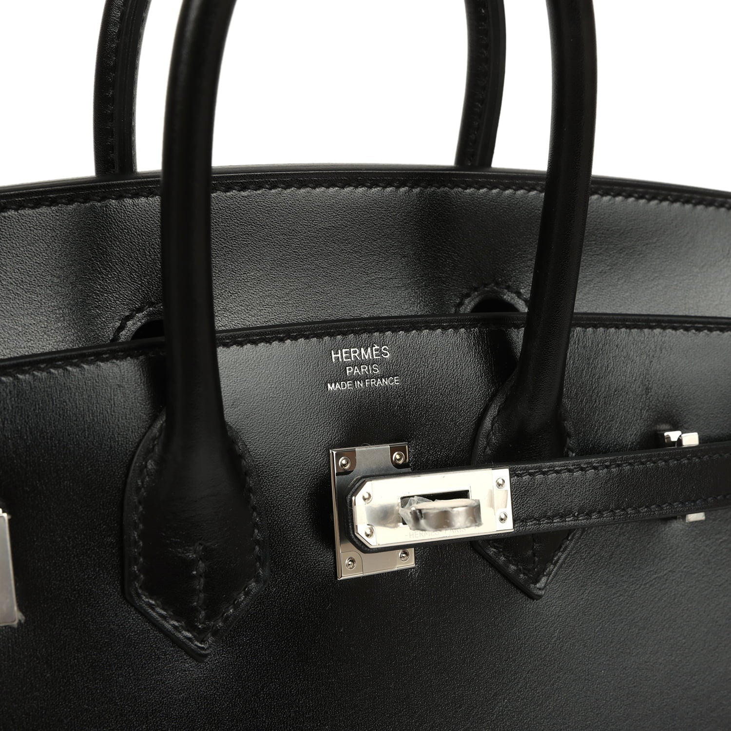 Hermes Birkin Sellier 25 Black Box Palladium Hardware