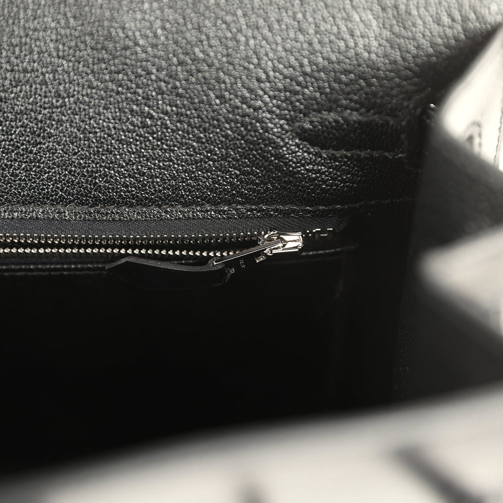 Hermes Birkin Sellier 25 Black Box Palladium Hardware