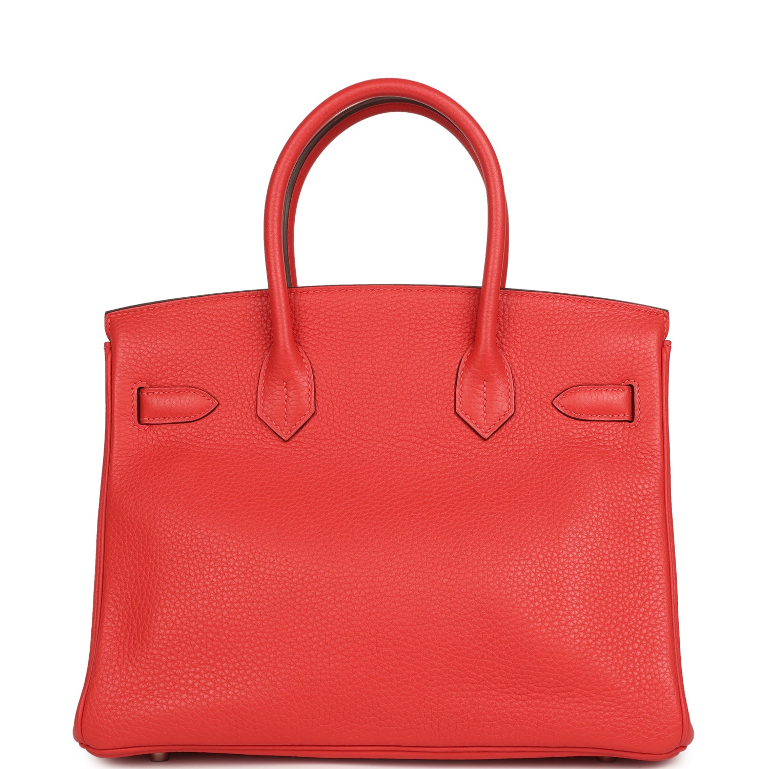 Pre-owned Hermes Birkin 30 Rouge Pivoine Clemence Palladium Hardware