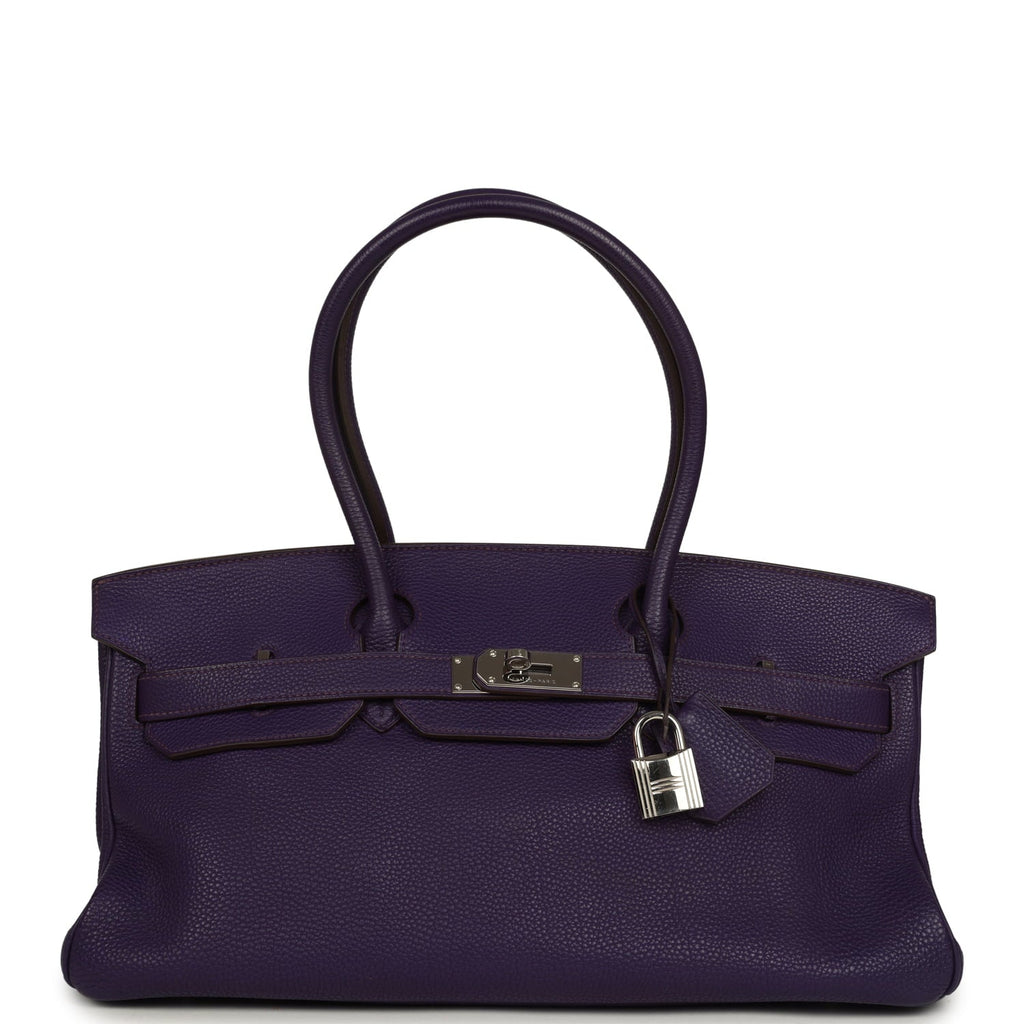Vintage Hermes Shoulder Birkin 42 JPG Iris Togo Palladium Hardware