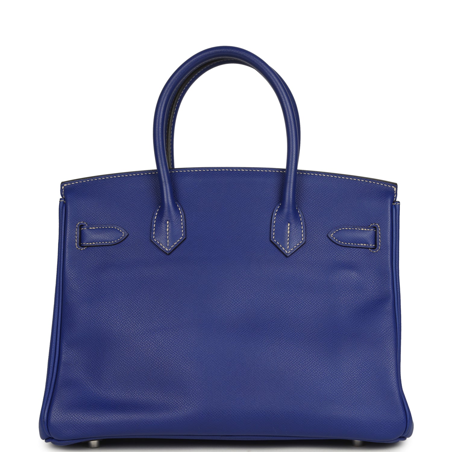 Pre-owned Hermes Birkin 30 Bleu Electric Candy Verso Epsom Palladium Hardware