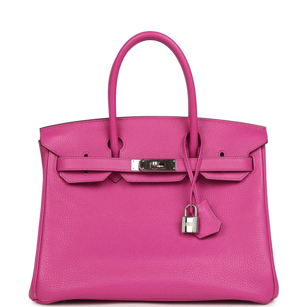 Pre-owned Hermes Birkin 30 Magnolia Clemence Palladium Hardware