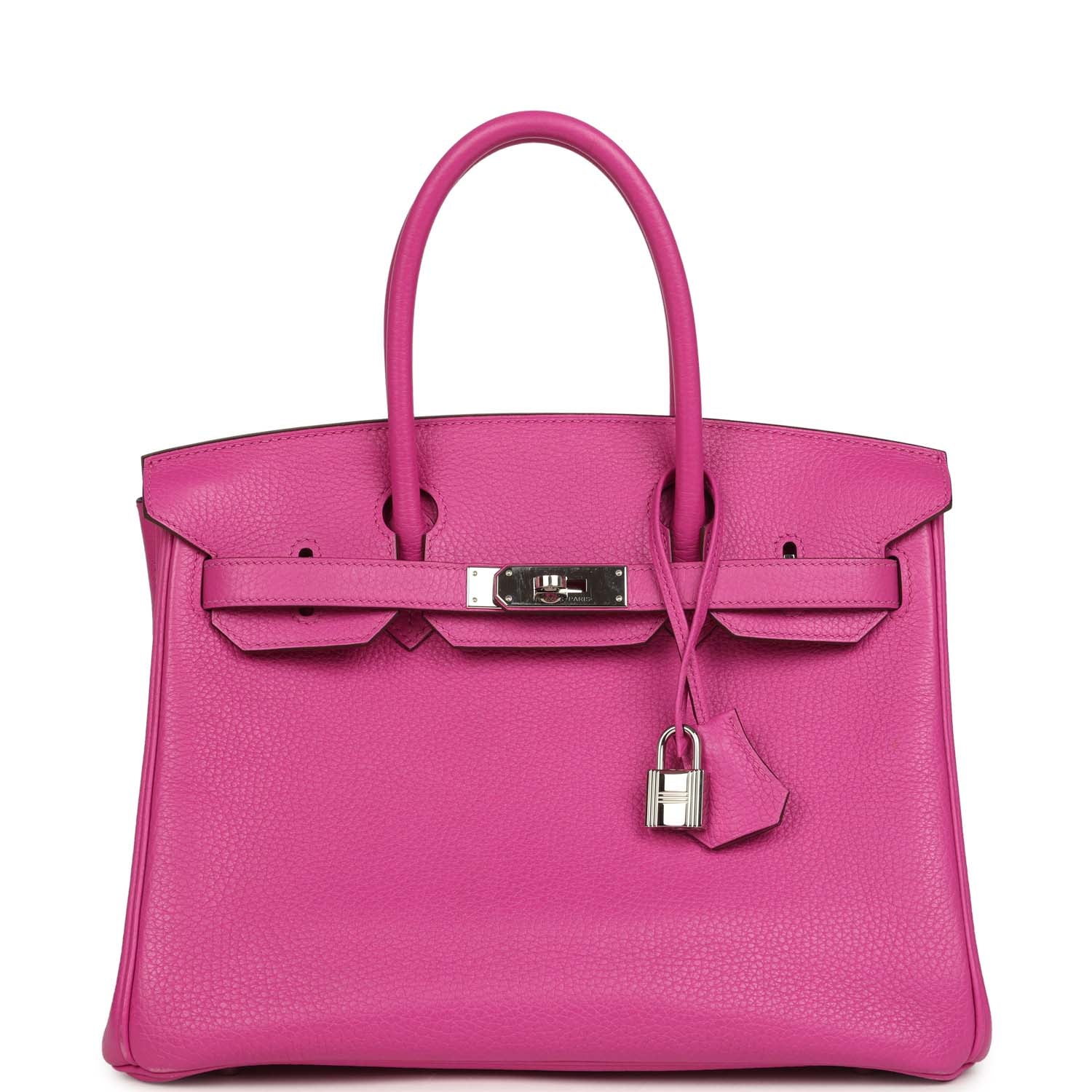 Pre-owned Hermes Birkin 30 Magnolia Clemence Palladium Hardware