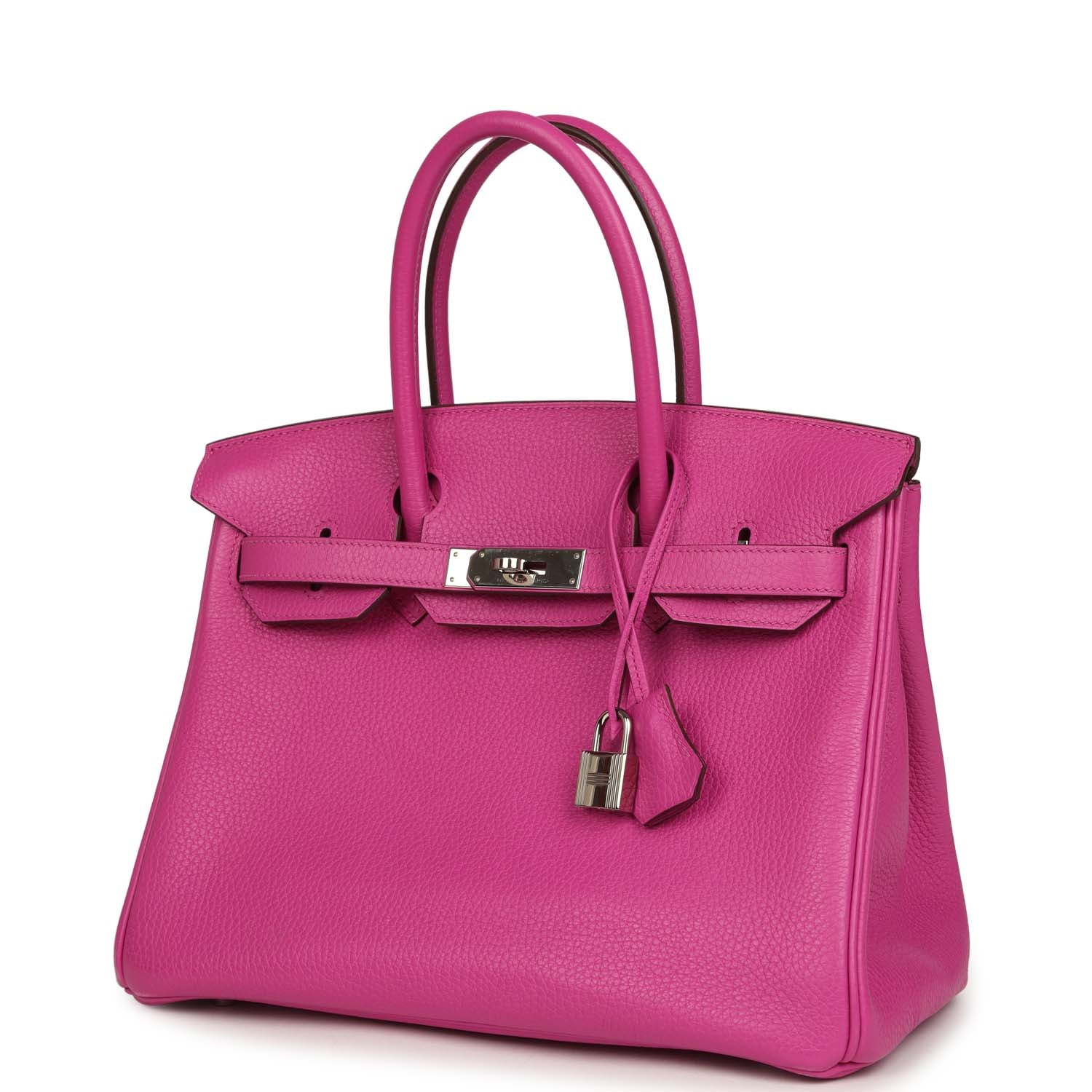 Pre-owned Hermes Birkin 30 Magnolia Clemence Palladium Hardware