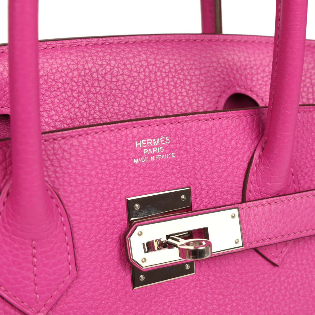 Pre-owned Hermes Birkin 30 Magnolia Clemence Palladium Hardware