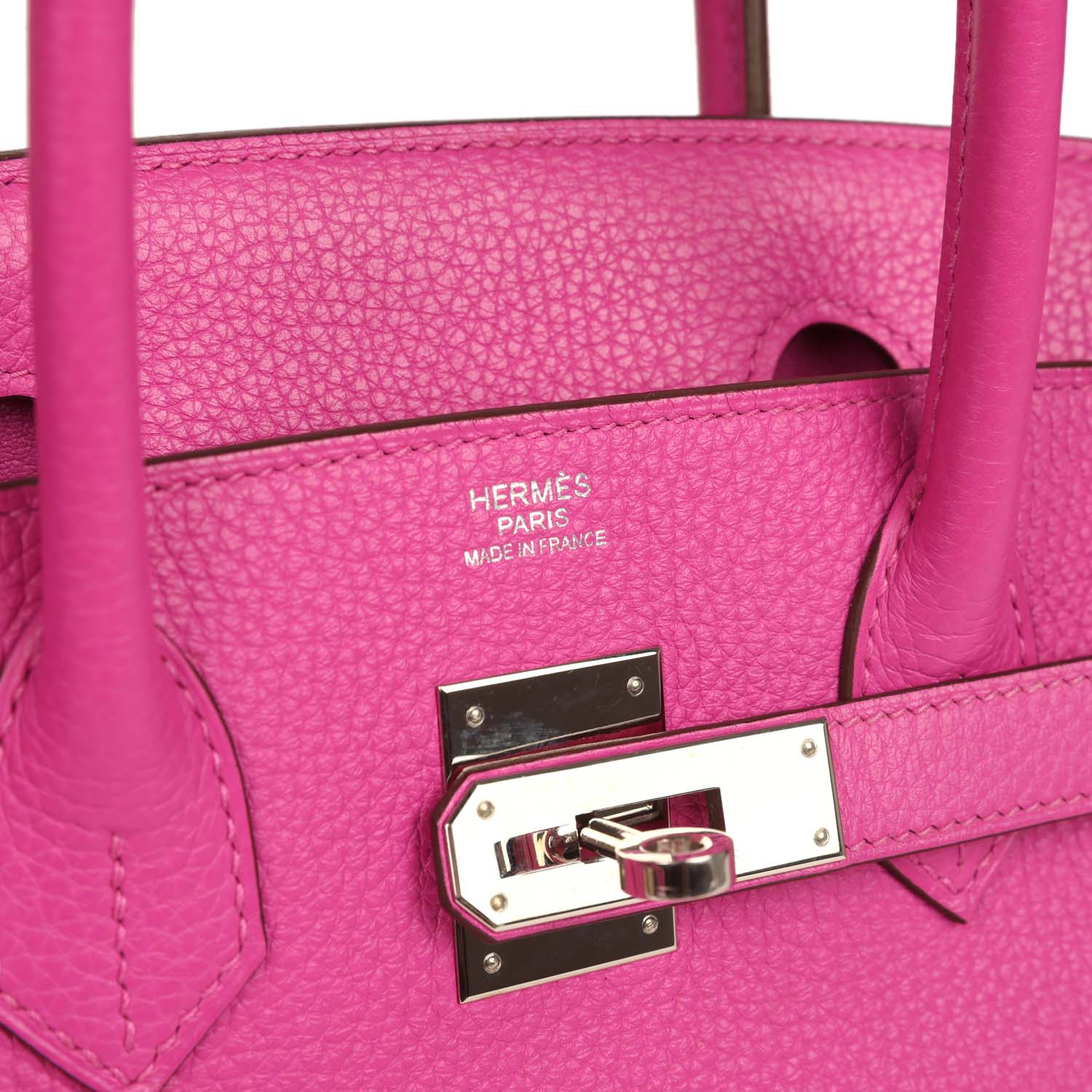 Pre-owned Hermes Birkin 30 Magnolia Clemence Palladium Hardware