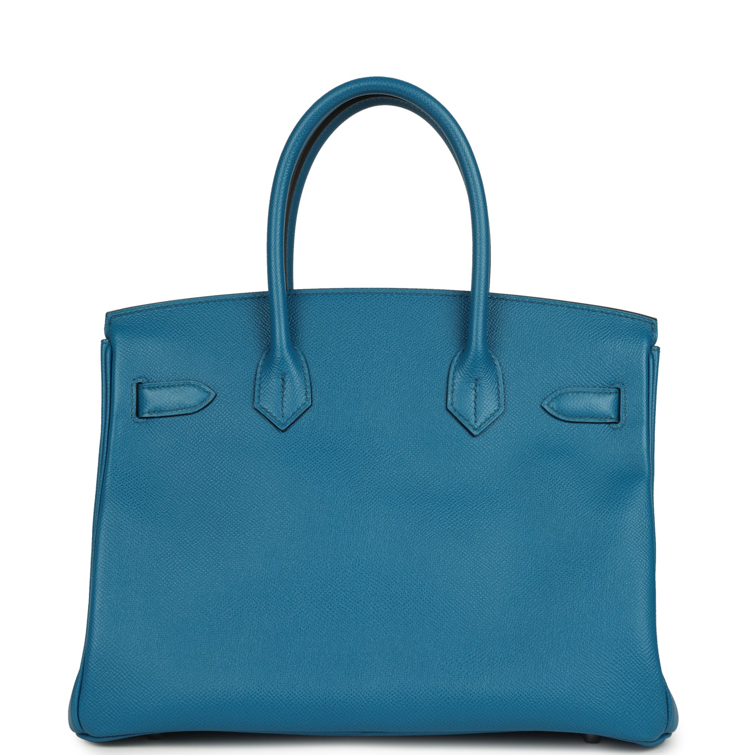 Pre-owned Hermes Birkin 30 Bleu Izmir Epsom Palladium Hardware