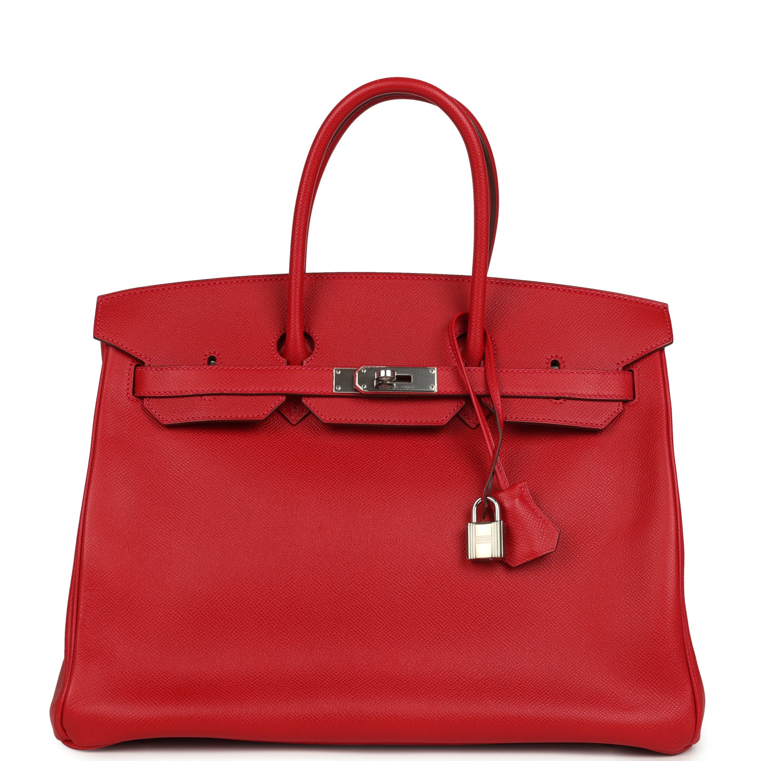 Pre-owned Hermes Birkin 35 Rouge Casaque Epsom Palladium Hardware