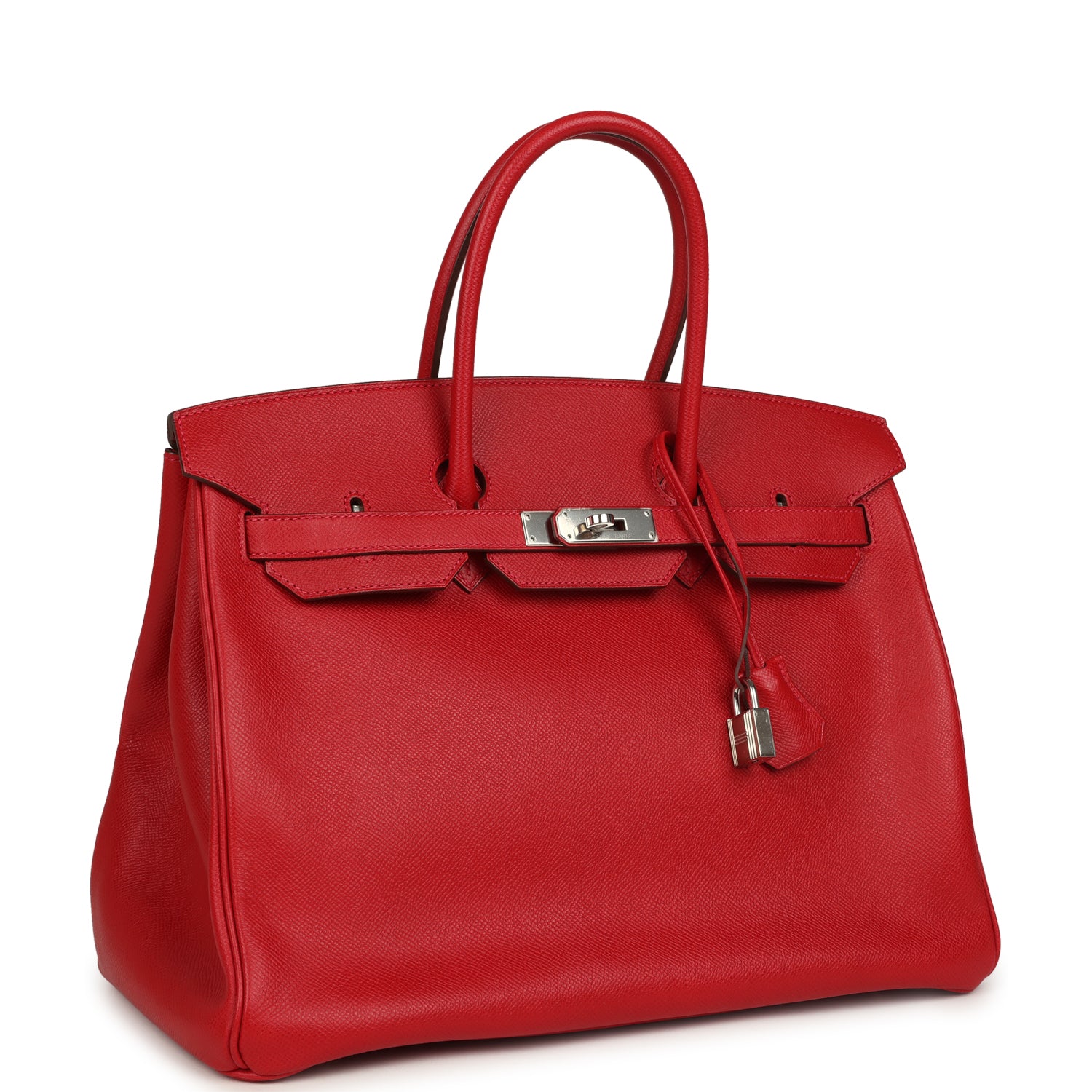 Pre-owned Hermes Birkin 35 Rouge Casaque Epsom Palladium Hardware