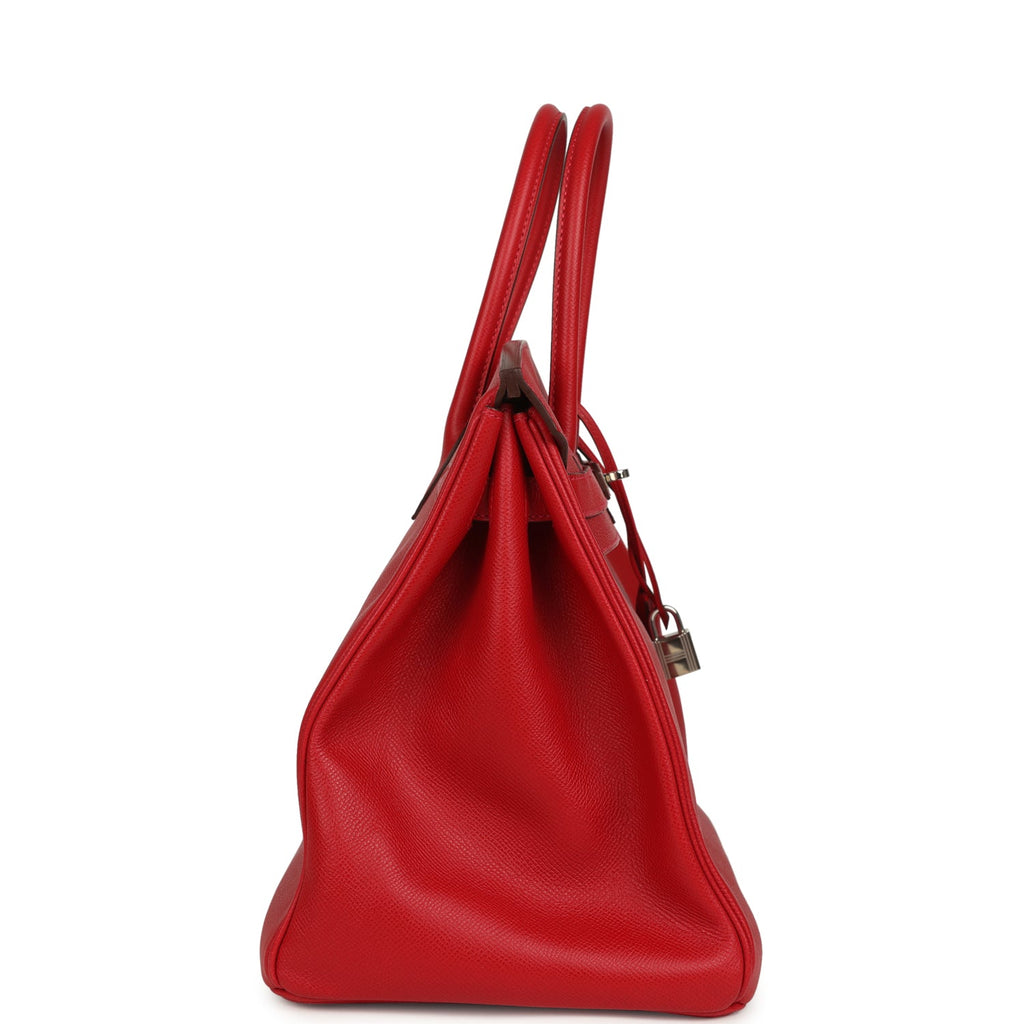 Pre-owned Hermes Birkin 35 Rouge Casaque Epsom Palladium Hardware