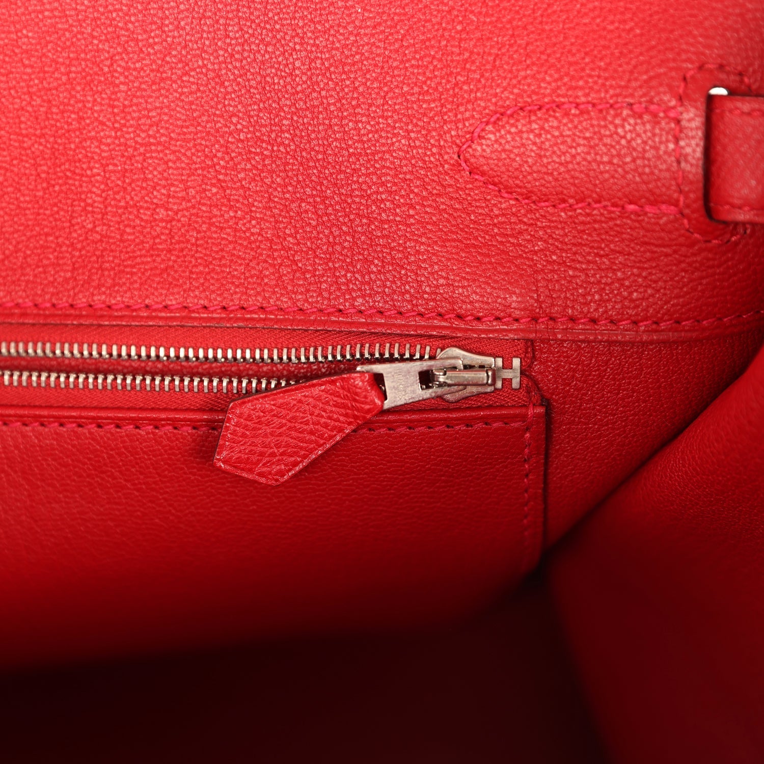 Pre-owned Hermes Birkin 35 Rouge Casaque Epsom Palladium Hardware