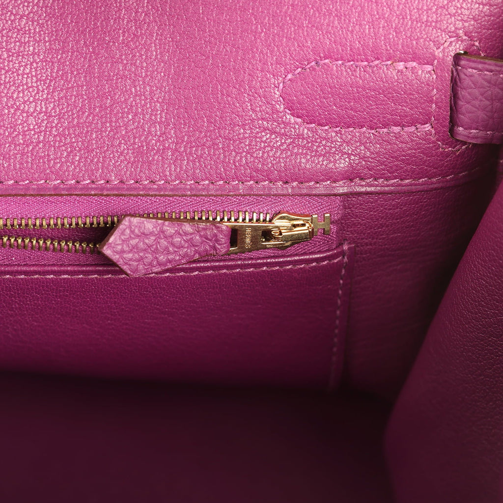 Pre-owned Hermes Birkin 30 Anemone Togo Gold Hardware