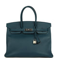 Pre-owned Hermes Birkin 35 Colvert Epsom Palladium Hardware