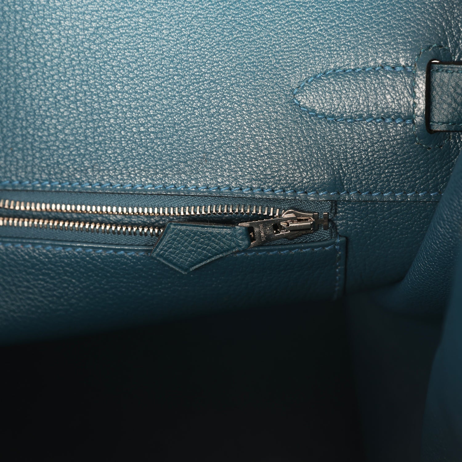 Pre-owned Hermes Birkin 35 Colvert Epsom Palladium Hardware