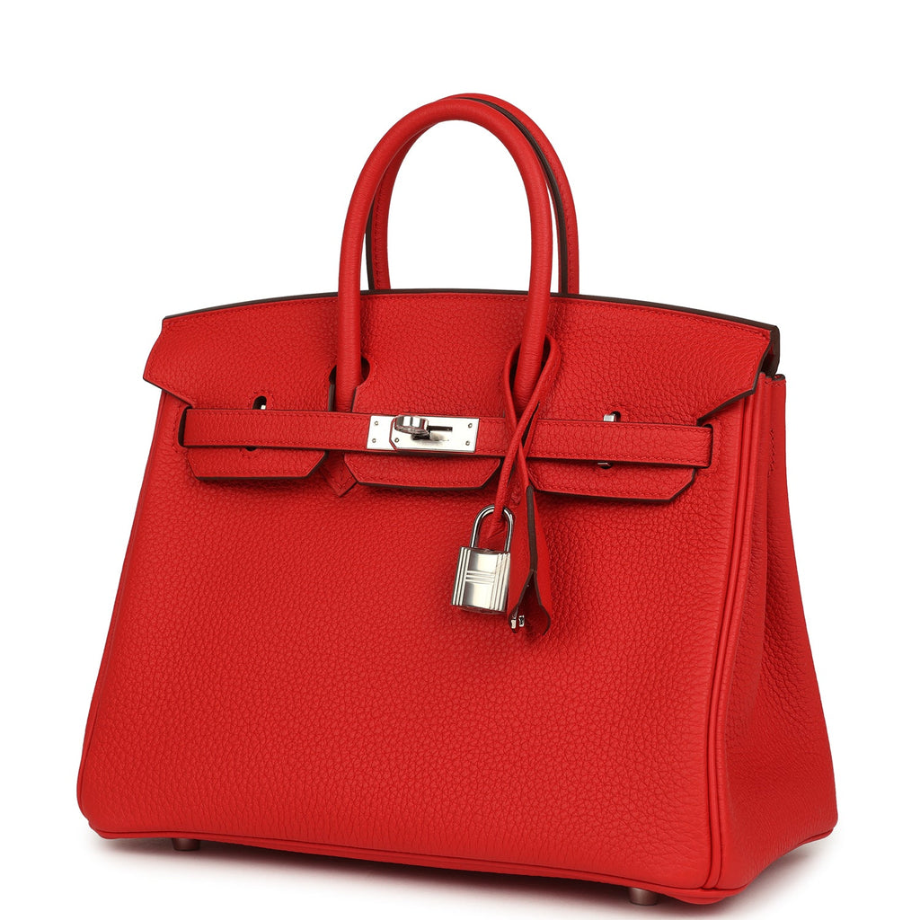 Hermes Birkin 25 Rouge Radieux Togo Palladium Hardware
