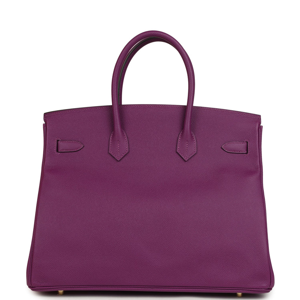 Pre-owned Hermes Birkin 35 Anemone Epsom Gold Hardware