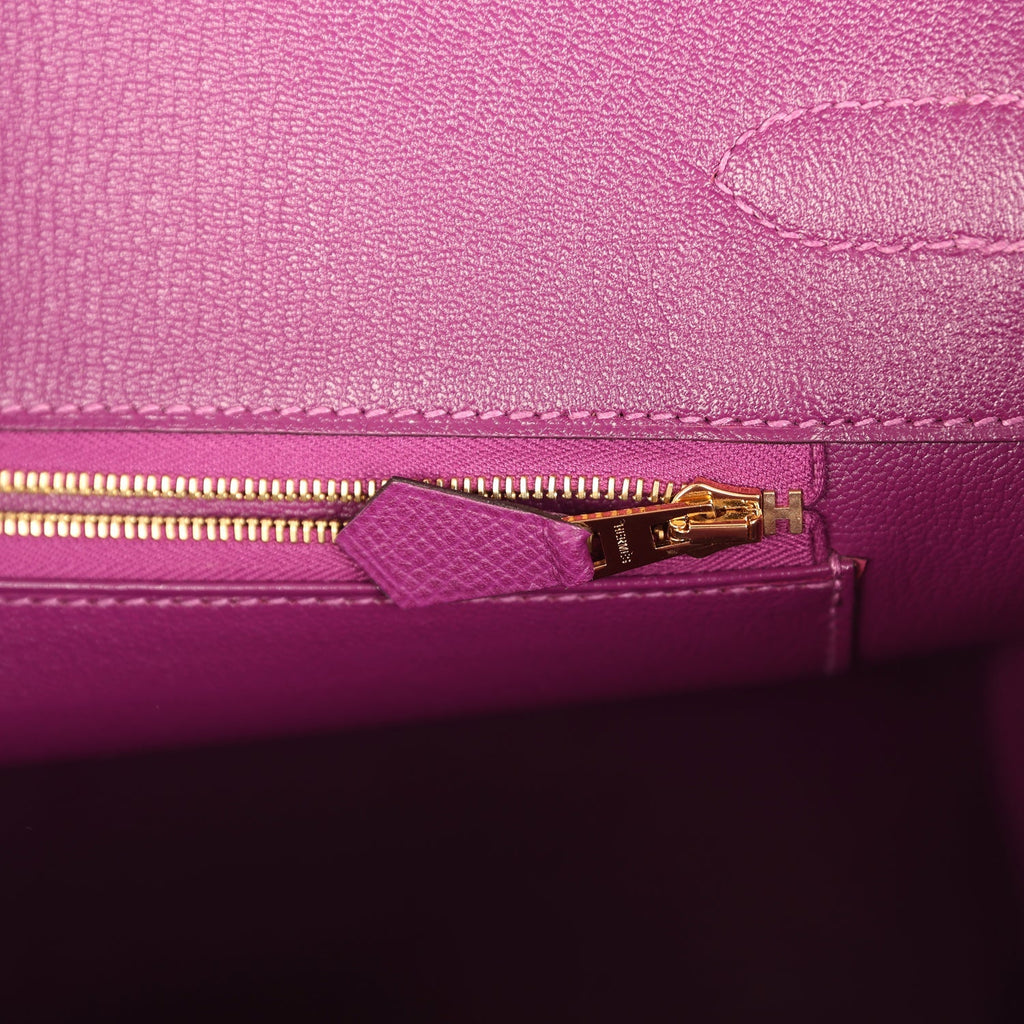 Pre-owned Hermes Birkin 35 Anemone Epsom Gold Hardware