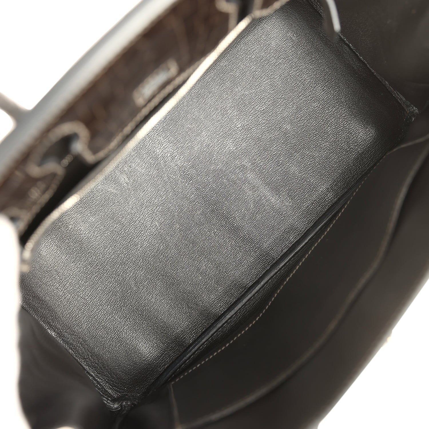 Pre-owned Hermes Birkin 30 Graphite Shiny Porosus Crocodile Palladium Hardware