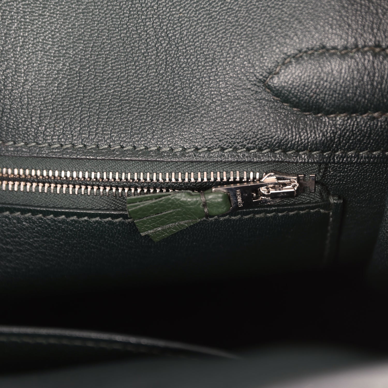 Pre-owned Hermes Birkin Ghillies 30 Vert Fonce Clemence and Vert Anglais Evercolor Palladium Hardware