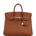 Hermes Birkin 25 Fauve Barenia Gold Hardware
