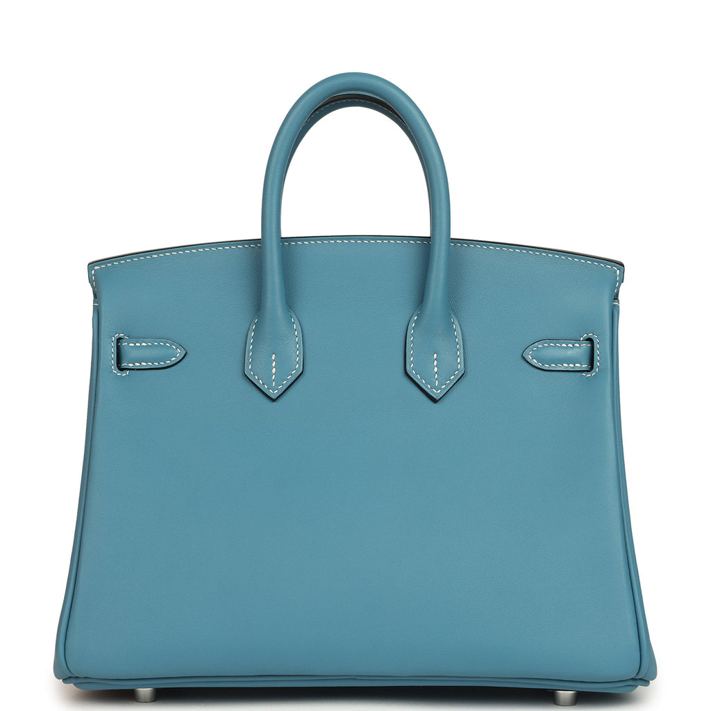 Hermes Birkin 25 Blue Jean Swift Palladium Hardware