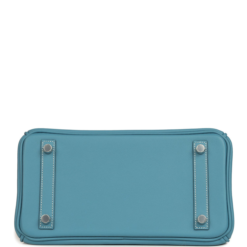 Hermes Birkin 25 Blue Jean Swift Palladium Hardware