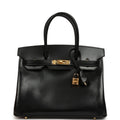 Hermes Birkin 30 Black Box Gold Hardware